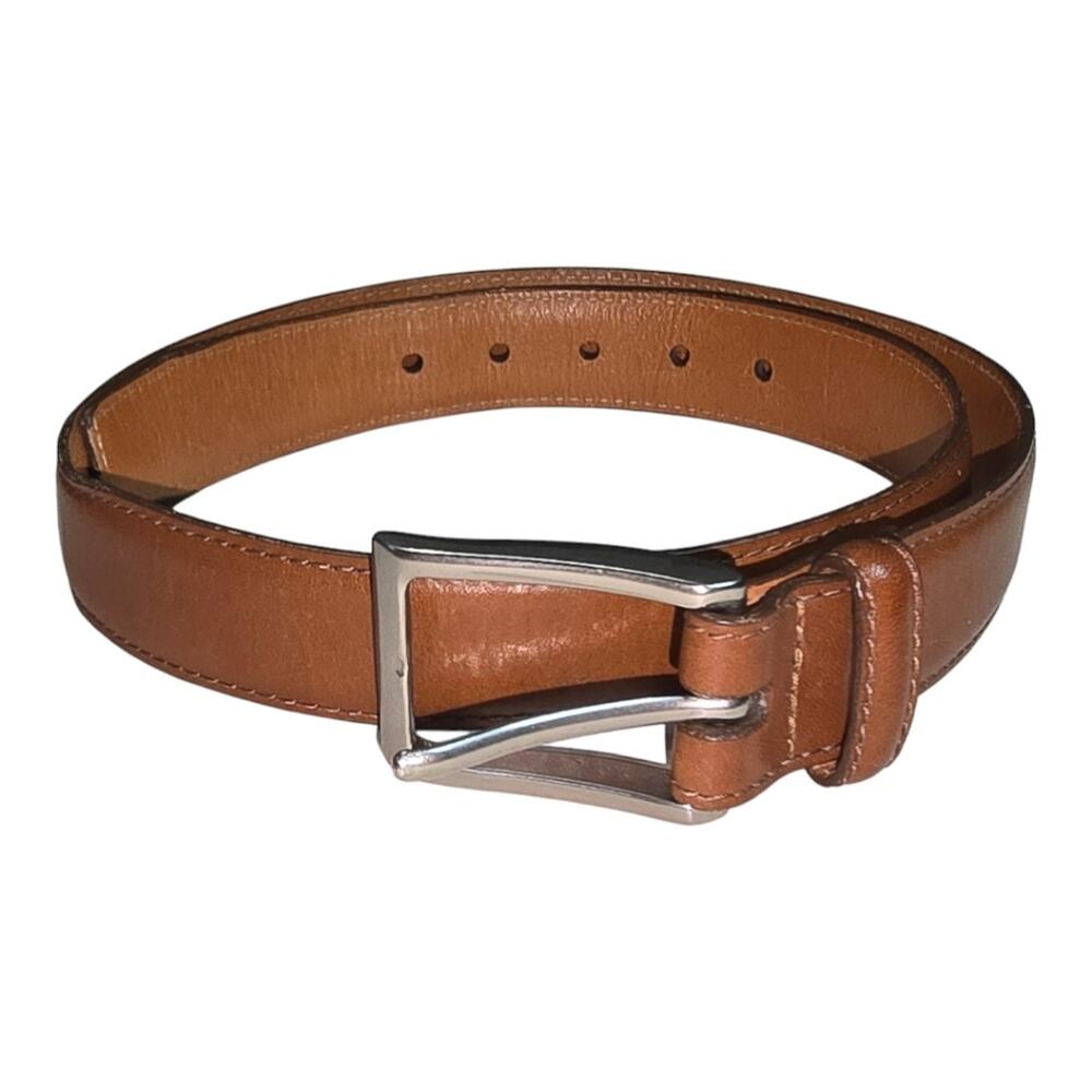 Vineyard Vines Tan Leather Belt with Silver Tone Hardware Women's Size 26 Small